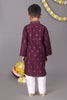 Rich Elegance Maroon Mirror Work Kurta Set for the Stylish Little One