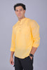 Bluebird Men's Short Kurta in Yellow - 100% Pure Cotton