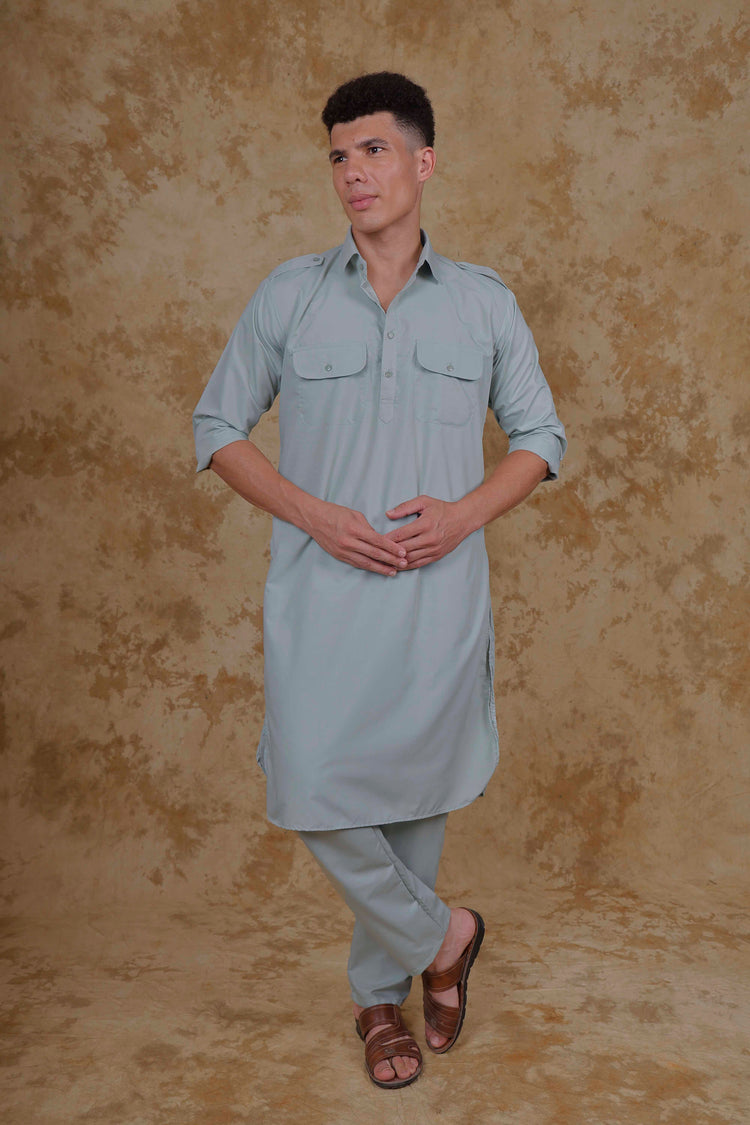 Bluesaanchi Green Pathani Kurta with Trouser Pant