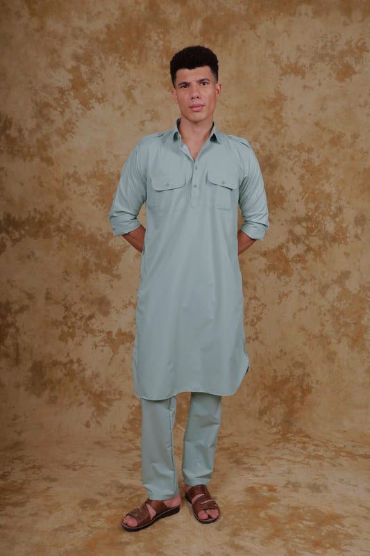 Bluesaanchi Green Pathani Kurta with Trouser Pant