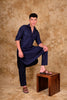 Bluesaanchi Navy Pathani Kurta with Trouser Pant