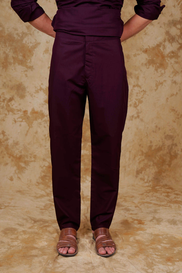 Bluesaanchi Maroon Pathani Kurta with Trouser Pant