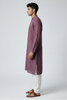 Veshbhoshaa Men's Wine Printed Kurta Set