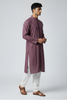Veshbhoshaa Men's Wine Printed Kurta Set