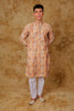 Bluesaanchi Sequined Chikan Print Traditional Yellow Kurta Set