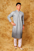 Bluesaanchi Zari Work Grey Kurta with Trouser Pajama