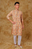 Bluesaanchi Sequined Chikan Print Traditional Yellow Kurta Set