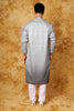 Bluesaanchi Zari Work Grey Kurta with Trouser Pajama