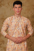 Bluesaanchi Sequined Chikan Print Traditional Yellow Kurta Set