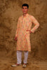 Bluesaanchi Sequined Chikan Print Traditional Mango Yellow Kurta Set