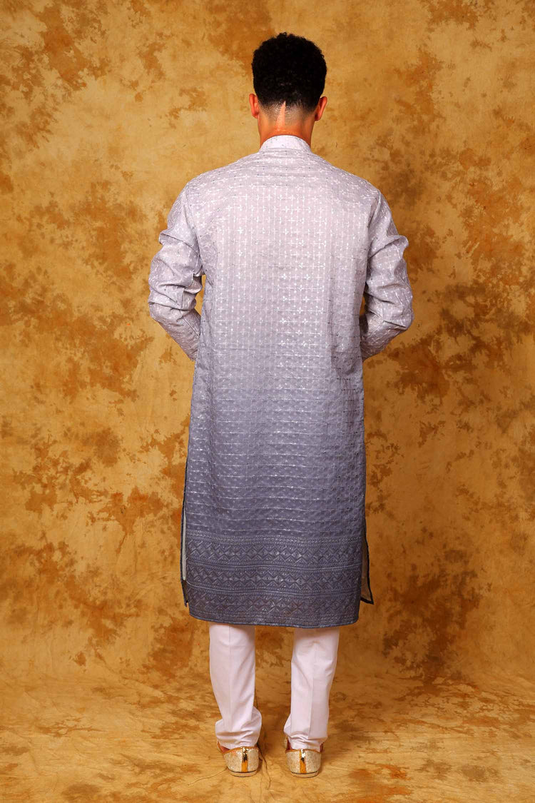 Bluesaanchi Zari Work Light Blue Kurta with Trouser Pajama