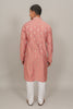 Bluesaanchi Handcrafted Cotton Kurta Pajama Set for Men – Pink