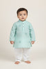 Veshbhoshaa Kid's Blue Geometric Sequence Kurta Pajama Set