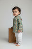 Veshbhoshaa Kid's Green Multicolour sequence Pajama Set