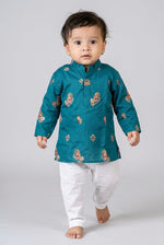Veshbhoshaa Kid's Teal Kurta Pajama Set
