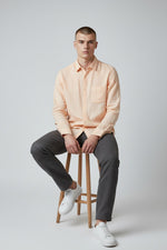 Bluebird Men's Peach Linen Tencil Shirt