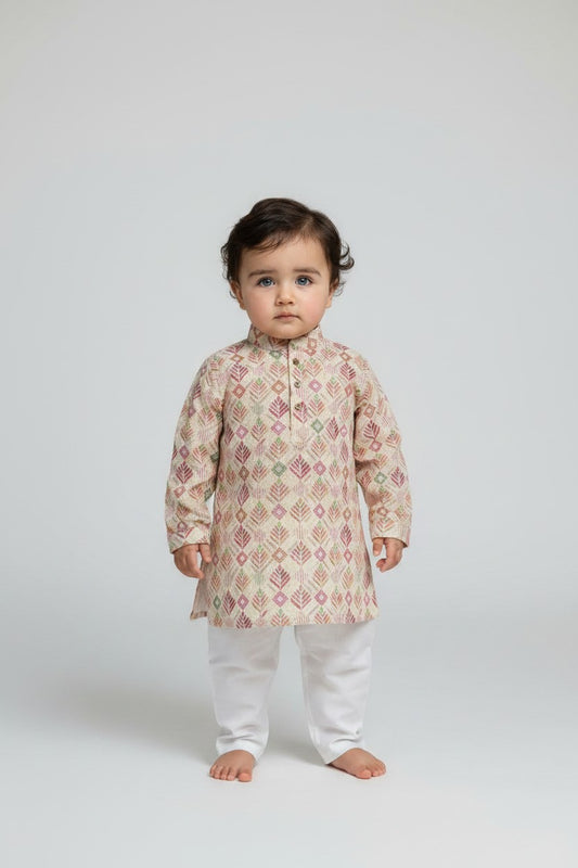 Veshbhoshaa Kid's Pink Butti sequence Pajama Set