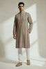 Veshbhoshaa Men's Red Stripes Sequence Kurta Pajama Set
