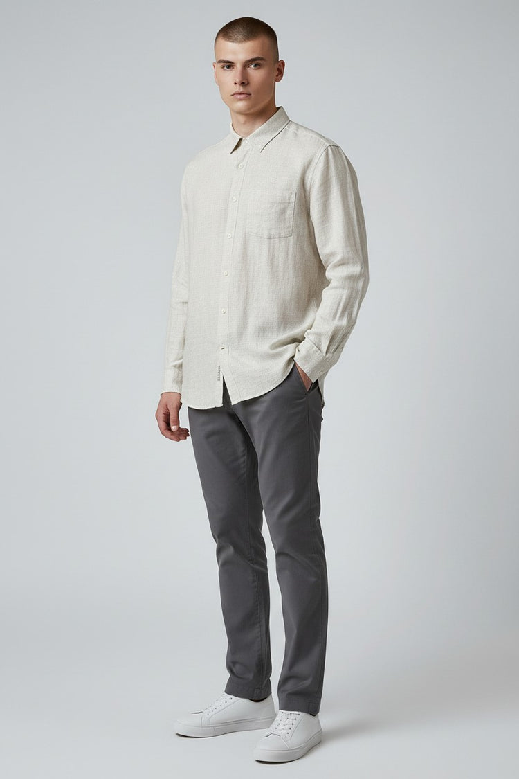 Bluebird Mens Natural Linen Tencil Shirt