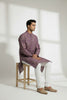 Veshbhoshaa Men's Pink Printed Sequence Kurta Pajama Set