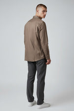Bluebird Men's Brown Linen Tencil Shirt