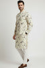 Veshbhoshaa Men's Yellow Elephant Motif Sequence Kurta Pajama Set