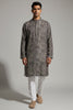 Veshbhoshaa Men's Grey Geometric Sequence Kurta Pajama Set