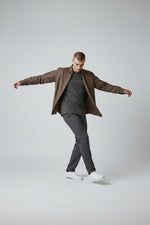 Bluebird Men's Brown Linen Tencil Shirt