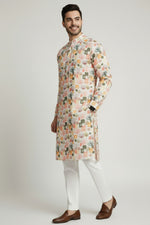 Peach Sequence Kurta Pajama Set – Veshbhoshaa