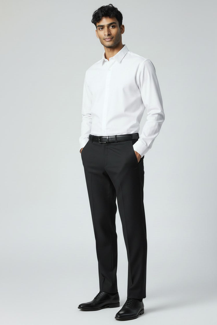 Bluebird Men's Formal Black Trouser