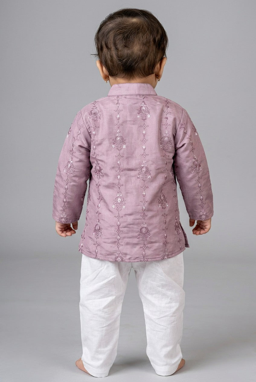 Veshbhoshaa Kid's Lavender Kurta Pajama Set