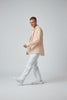 Bluebird Men's Peach Linen Tencil Shirt