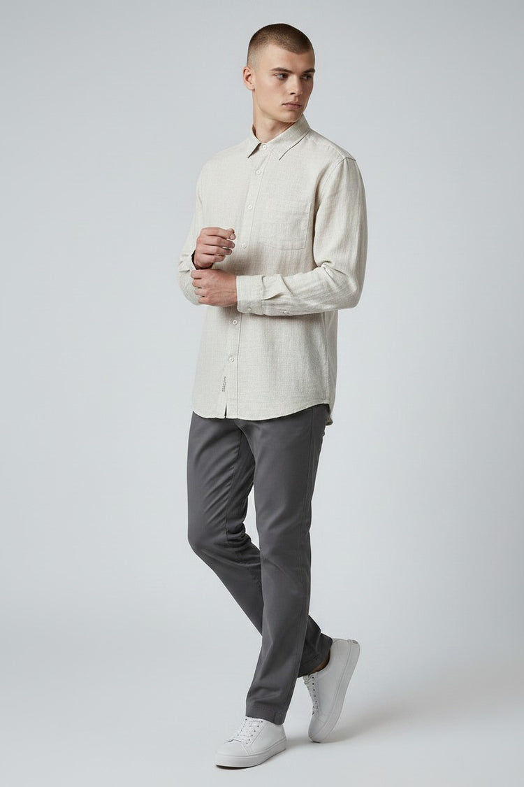 Bluebird Mens Natural Linen Tencil Shirt