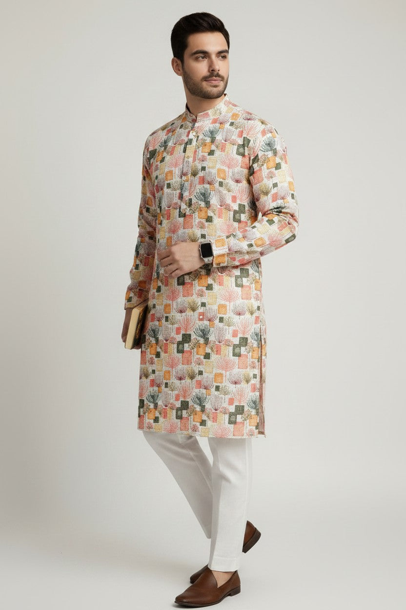Peach Sequence Kurta Pajama Set – Veshbhoshaa