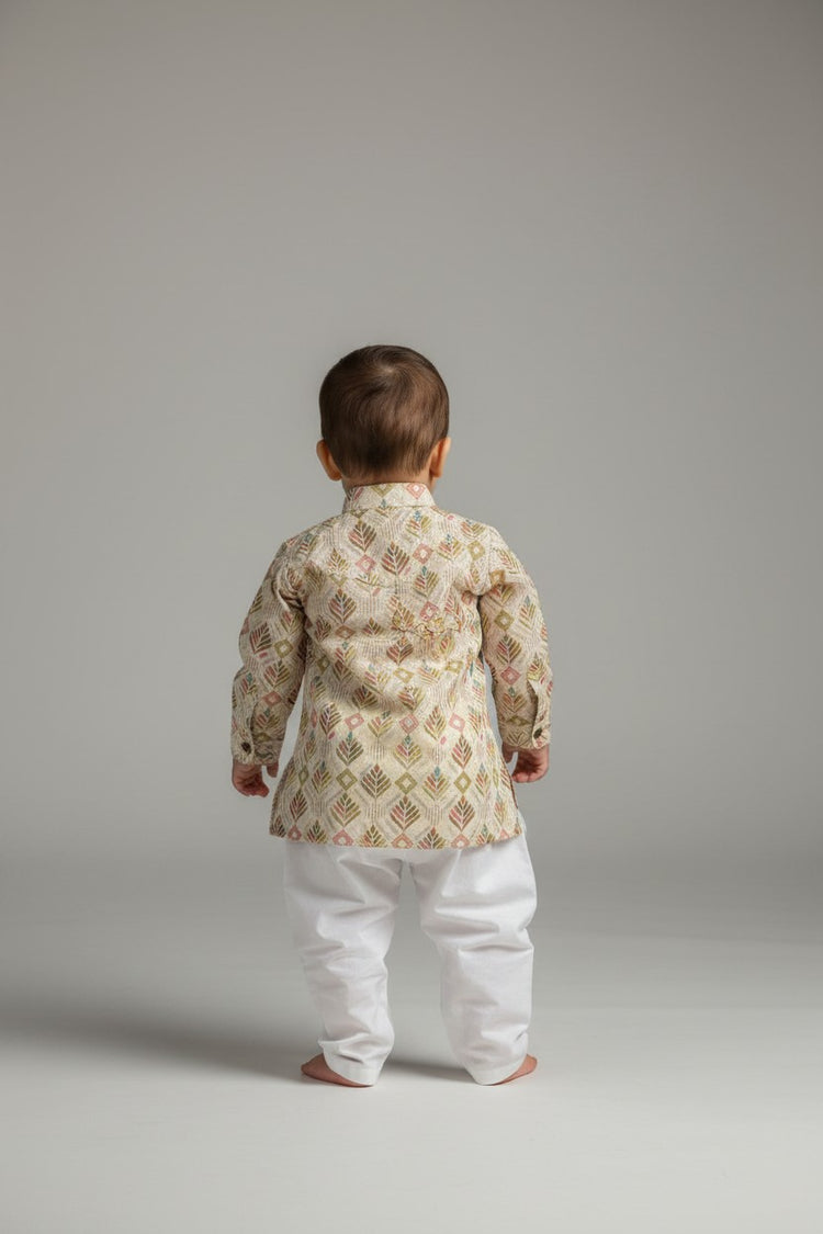 Veshbhoshaa Kid's Yellow Butti sequence Pajama Set