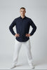 Bluebird Men's Dark Blue Linen Tencil Shirt