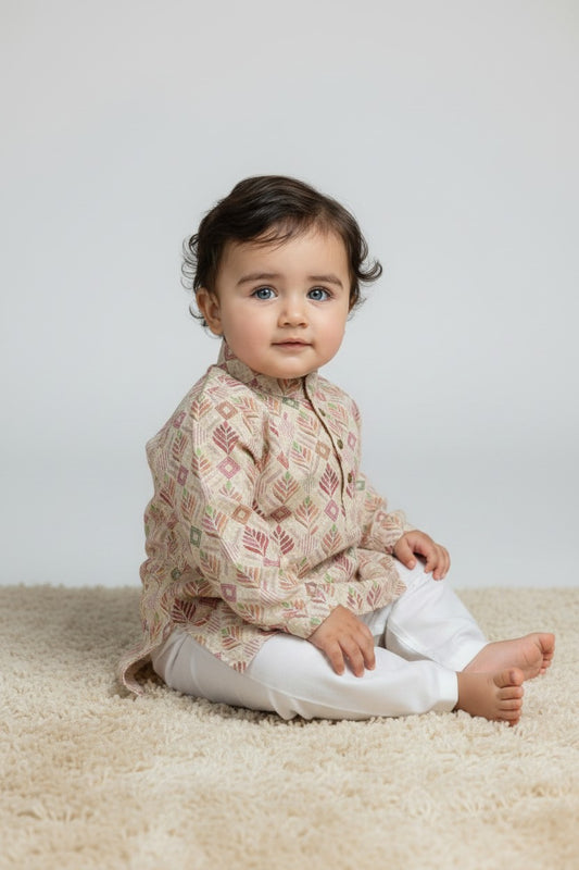 Veshbhoshaa Kid's Pink Butti sequence Pajama Set