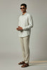 Bluebird Men's White & Beige Stripes Cotton Blend Shirt