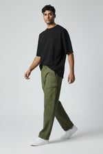 Bluebird Men's Army Green Loose Fit Cargo Pants