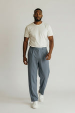 Bluebird Men's Korean Pleated Pant Grey Colour
