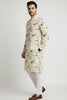 Veshbhoshaa Men's Yellow Elephant Motif Sequence Kurta Pajama Set