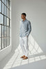 Bluebird Men's Blue Checks Cotton Blend Shirt