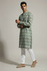 Veshbhoshaa Men's Green Printed Sequence Kurta Pajama Set
