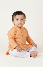 Veshbhoshaa Kid's Peach Kurta Pajama Set