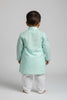 Veshbhoshaa Kid's Blue Geometric Sequence Kurta Pajama Set