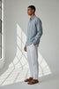 Bluebird Men's Blue Checks Cotton Blend Shirt