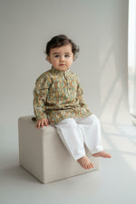 Veshbhoshaa Kid's Yellow Multicolour sequence Pajama Set