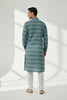 Veshbhoshaa Men's Blue Printed Sequence Kurta Pajama Set