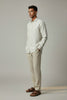 Bluebird Men's White & Beige Stripes Cotton Blend Shirt