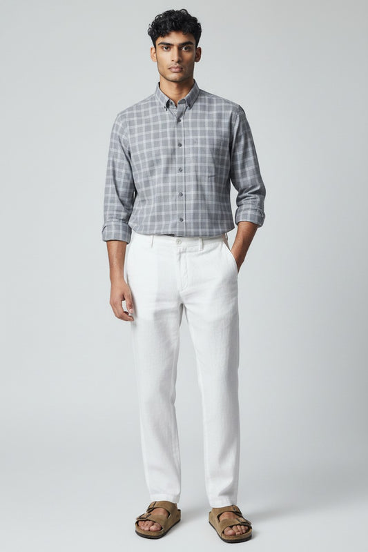 Bluebird Men's Green Linen Tencel Shirt